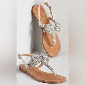 Mojo Moxy Glittering Silver and Tan Sandals